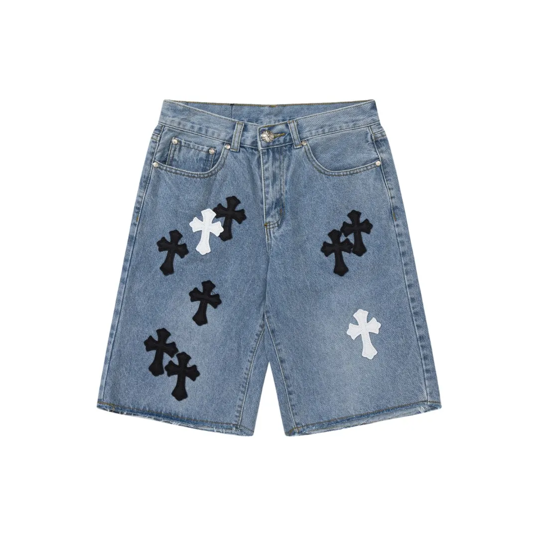 KE926#P180 The only correct leather label version on the market Chrome Hearts CH Cross embroidery distressed jeans Top ceiling quality 100% correct version The correct version is here!  Believe me this must be the best quality you will ever come across! ! Excellent value for money! !  Styles with different washes and textures are very friendly to people with thin legs and thick legs. The straight version is very flattering to the shape of the legs. The moderate length is timeless and easy to match. It is the basis of various styles and a must-have in the wardrobe! ! Add a little stacking to easily control the clean fit trend that has exploded this year. The fabric is stiff but also makes the upper body soft without losing texture. The sides and cuffs of some styles have a bone-wash effect. The vintage flavor pops up all at once. It’s really hard not to love it! ✅Correctly customize the Croxin metal leather label on the back panel. It is not sold directly with the cross on the finished jeans. 1:1 copying strives for excellence and the details are perfectly grasped. ✅The cross leather label is clear and smooth. Exquisite turning top craftsmanship. ✅Buttons, zippers and hardware are all customized versions of the Croxin LOGO. ✅High-cost washing process. Size: 28 30 32 34 36 (5 sizes)